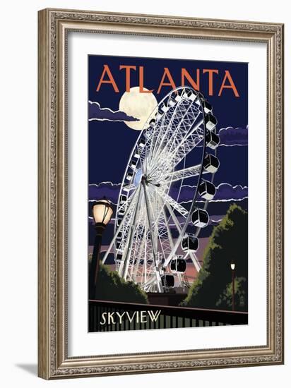 Atlanta, Georgia - Skyview Wheel-Lantern Press-Framed Art Print