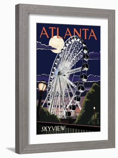 Atlanta, Georgia - Skyview Wheel-Lantern Press-Framed Art Print