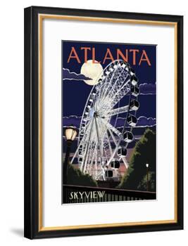Atlanta, Georgia - Skyview Wheel-Lantern Press-Framed Art Print