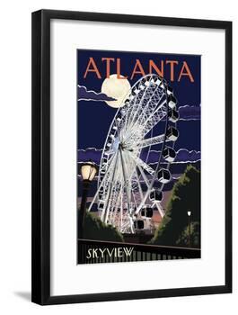 Atlanta, Georgia - Skyview Wheel-Lantern Press-Framed Art Print