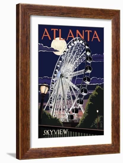 Atlanta, Georgia - Skyview Wheel-Lantern Press-Framed Art Print