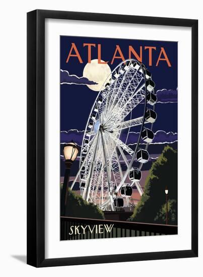 Atlanta, Georgia - Skyview Wheel-Lantern Press-Framed Art Print