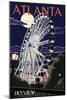 Atlanta, Georgia - Skyview Wheel-Lantern Press-Mounted Art Print