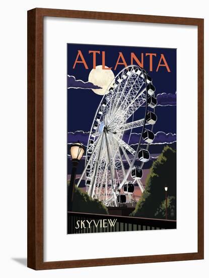 Atlanta, Georgia - Skyview Wheel-Lantern Press-Framed Art Print