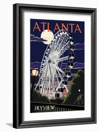 Atlanta, Georgia - Skyview Wheel-Lantern Press-Framed Art Print