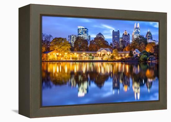 Atlanta, Georgia, USA Downtown City Skyline at Piedmont Park's Lake Meer-Sean Pavone-Framed Premier Image Canvas