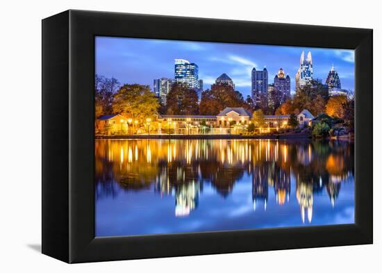 Atlanta, Georgia, USA Downtown City Skyline at Piedmont Park's Lake Meer-Sean Pavone-Framed Premier Image Canvas