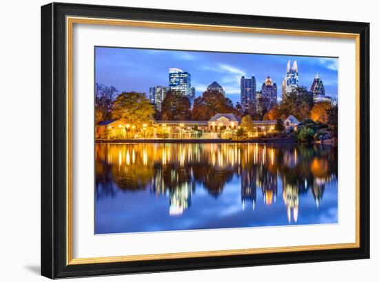 Atlanta, Georgia, USA Downtown City Skyline at Piedmont Park's Lake Meer-Sean Pavone-Framed Photographic Print