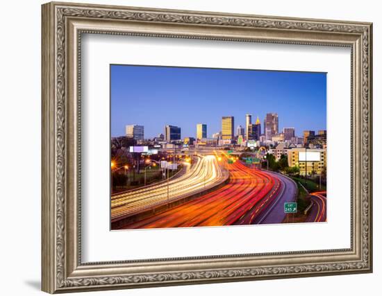 Atlanta, Georgia, USA Downtown City Skyline over the Interstate Highway.-SeanPavonePhoto-Framed Photographic Print