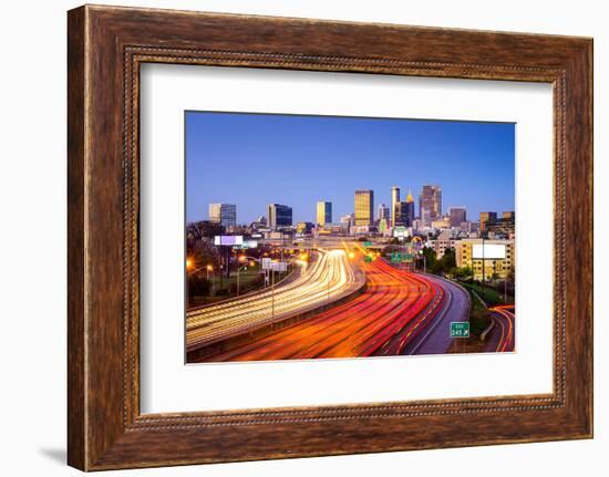 Atlanta, Georgia, USA Downtown City Skyline over the Interstate Highway.-SeanPavonePhoto-Framed Photographic Print