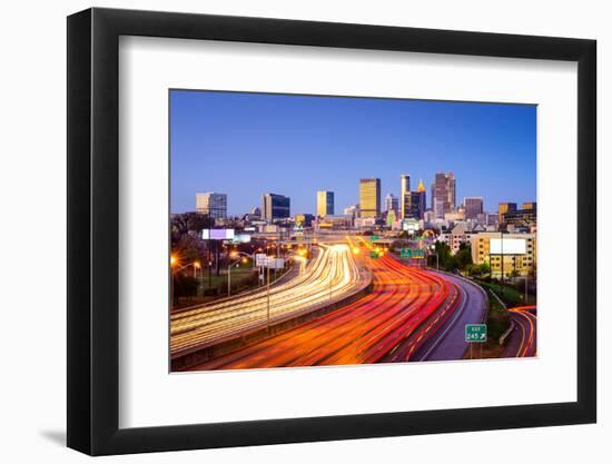 Atlanta, Georgia, USA Downtown City Skyline over the Interstate Highway.-SeanPavonePhoto-Framed Photographic Print