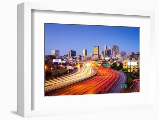 Atlanta, Georgia, USA Downtown City Skyline over the Interstate Highway.-SeanPavonePhoto-Framed Photographic Print