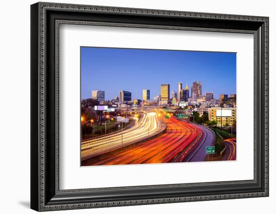 Atlanta, Georgia, USA Downtown City Skyline over the Interstate Highway.-SeanPavonePhoto-Framed Photographic Print