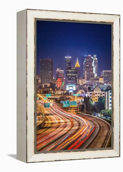 Atlanta, Georgia, USA Highway and Skyline.-SeanPavonePhoto-Framed Premier Image Canvas