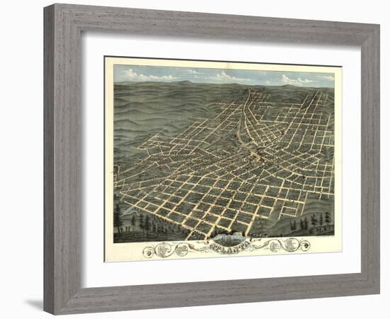 Atlanta Map II-null-Framed Giclee Print