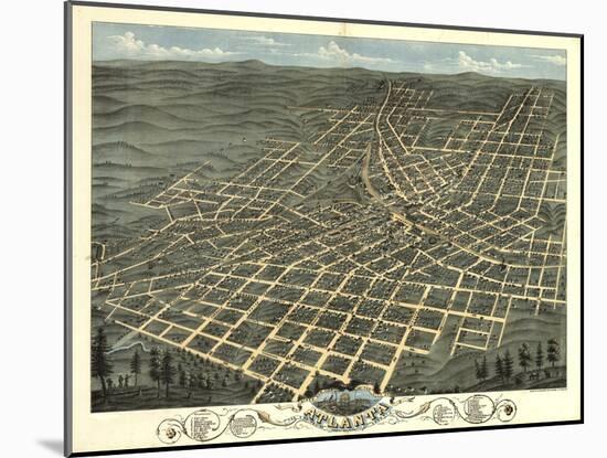 Atlanta Map II-null-Mounted Giclee Print