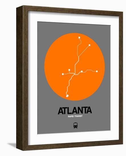 Atlanta Orange Subway Map-NaxArt-Framed Art Print