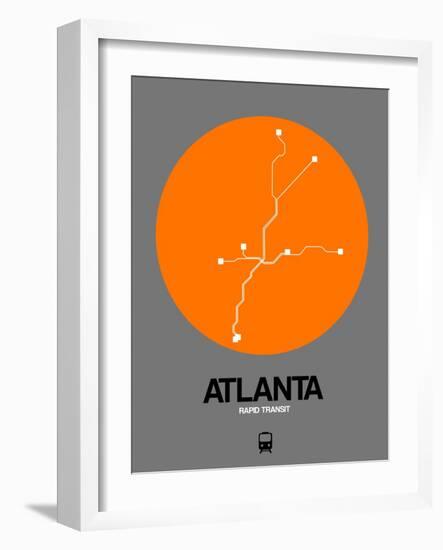 Atlanta Orange Subway Map-NaxArt-Framed Art Print