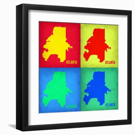 Atlanta Pop Art Map 1-NaxArt-Framed Art Print