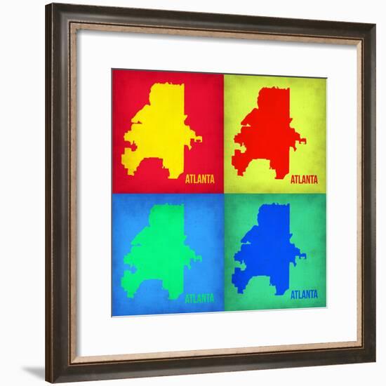 Atlanta Pop Art Map 1-NaxArt-Framed Premium Giclee Print