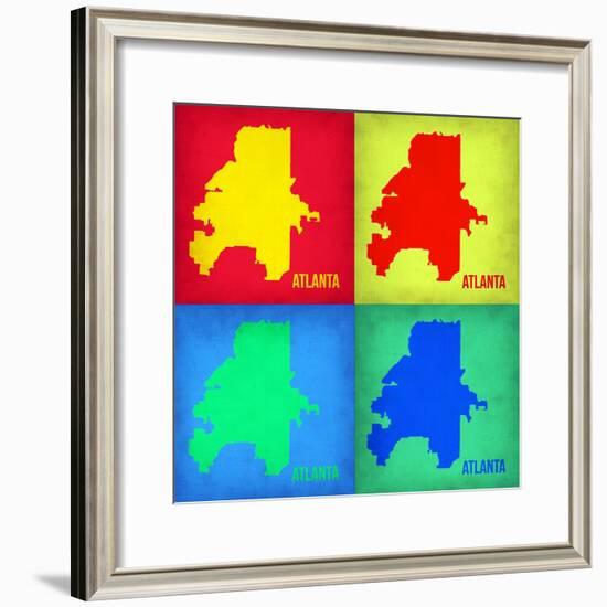 Atlanta Pop Art Map 1-NaxArt-Framed Premium Giclee Print