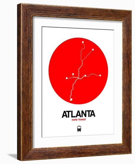 Atlanta Red Subway Map-NaxArt-Framed Art Print