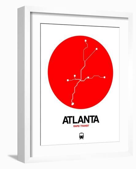 Atlanta Red Subway Map-NaxArt-Framed Art Print