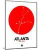 Atlanta Red Subway Map-NaxArt-Mounted Art Print