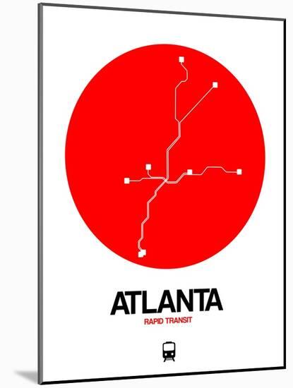 Atlanta Red Subway Map-NaxArt-Mounted Art Print