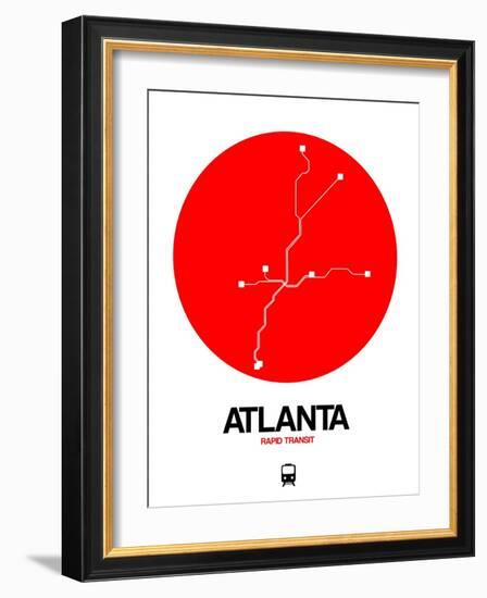 Atlanta Red Subway Map-NaxArt-Framed Art Print