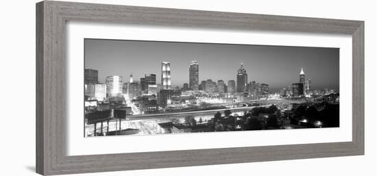 Atlanta Skyline at Dusk (After Olympics), Grayscale, Georgia-null-Framed Photographic Print