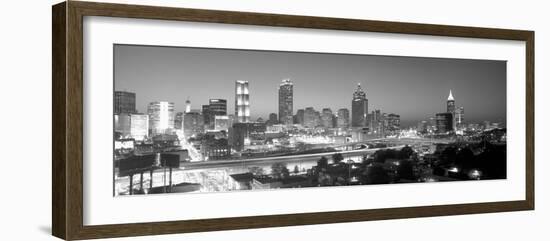 Atlanta Skyline at Dusk (After Olympics), Grayscale, Georgia-null-Framed Photographic Print