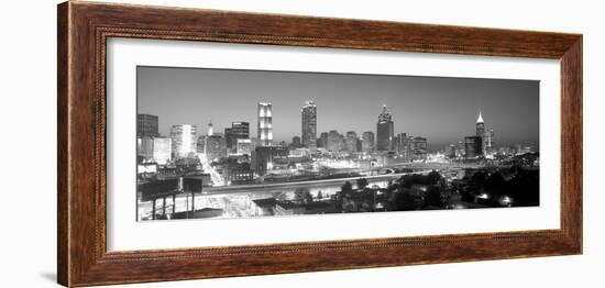 Atlanta Skyline at Dusk (After Olympics), Grayscale, Georgia-null-Framed Photographic Print