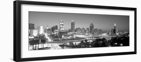 Atlanta Skyline at Dusk (After Olympics), Grayscale, Georgia-null-Framed Photographic Print
