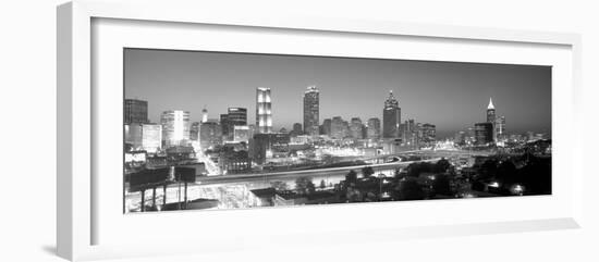 Atlanta Skyline at Dusk (After Olympics), Grayscale, Georgia-null-Framed Photographic Print