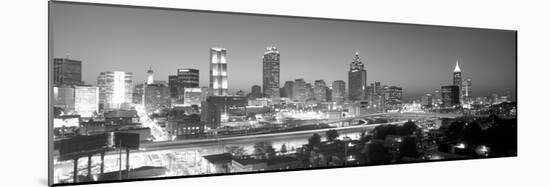 Atlanta Skyline at Dusk (After Olympics), Grayscale, Georgia-null-Mounted Photographic Print