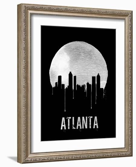 Atlanta Skyline Black-null-Framed Art Print