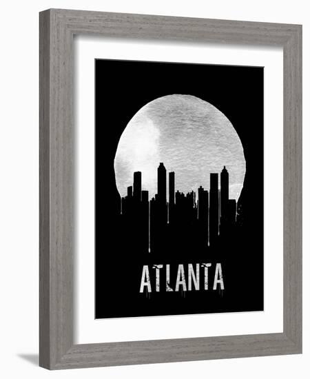 Atlanta Skyline Black-null-Framed Art Print