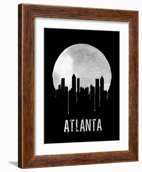 Atlanta Skyline Black-null-Framed Art Print