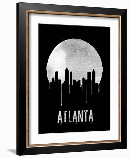 Atlanta Skyline Black-null-Framed Art Print