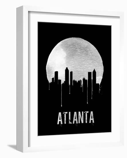 Atlanta Skyline Black-null-Framed Art Print