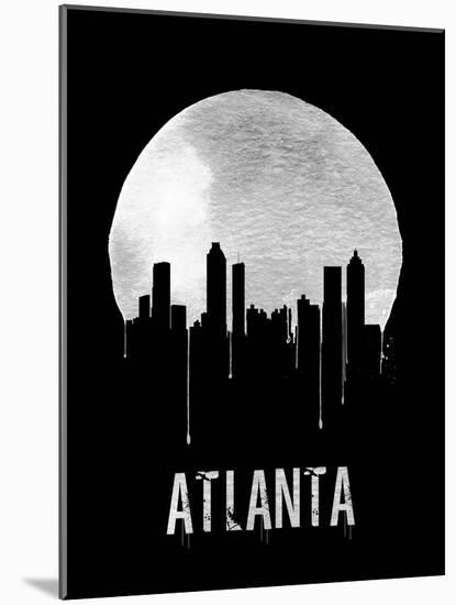 Atlanta Skyline Black-null-Mounted Art Print