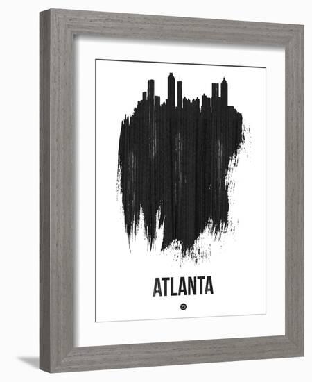 Atlanta Skyline Brush Stroke - Black-NaxArt-Framed Art Print