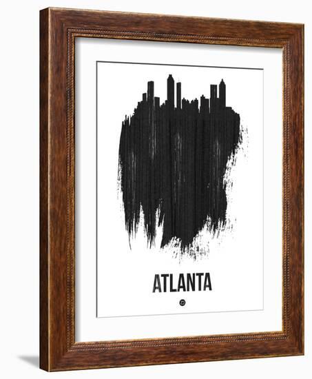 Atlanta Skyline Brush Stroke - Black-NaxArt-Framed Art Print