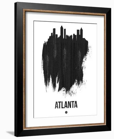 Atlanta Skyline Brush Stroke - Black-NaxArt-Framed Art Print