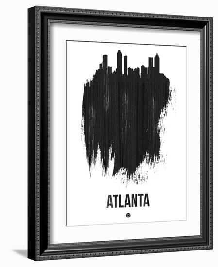 Atlanta Skyline Brush Stroke - Black-NaxArt-Framed Art Print