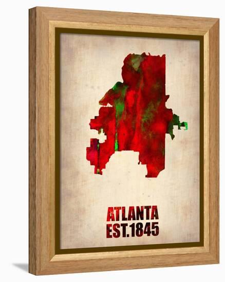 Atlanta Watercolor Map-NaxArt-Framed Stretched Canvas