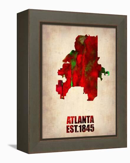 Atlanta Watercolor Map-NaxArt-Framed Stretched Canvas