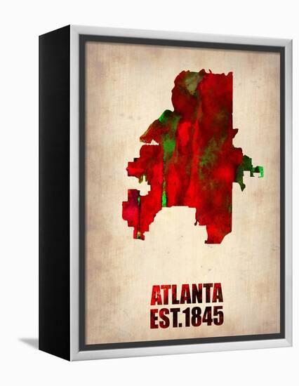 Atlanta Watercolor Map-NaxArt-Framed Stretched Canvas