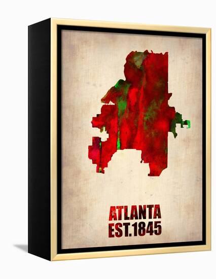 Atlanta Watercolor Map-NaxArt-Framed Stretched Canvas